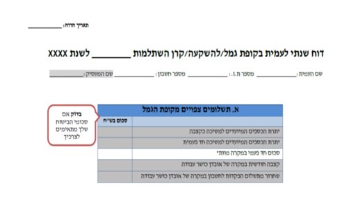 דוח שנתי קופת גמל להשקעה